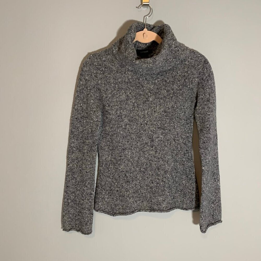 Express Charcoal Gray Wool Blend Pullover Turtlen… - image 1